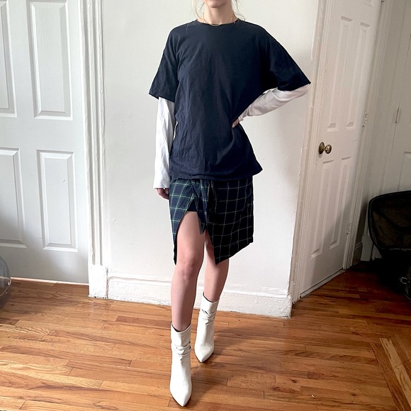 NWOT ORIGINAL USE Black White Layered Short + Long Sleeve Thermal Tee Shirt - M - Picture 16 of 16